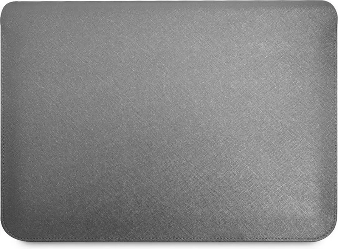 GUESS Saffiano Triangle Sleeve Laptoptas 16" - Zilver