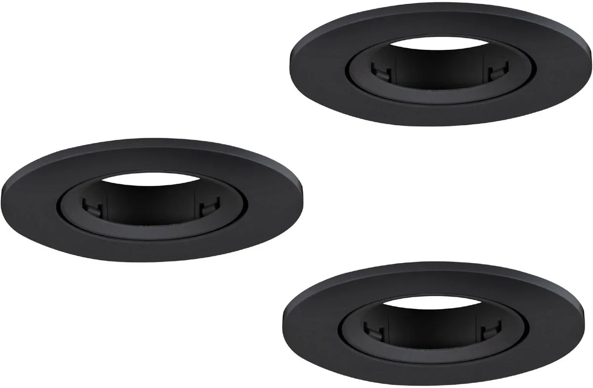 Eglo Barranco Inbouwspot GU10 - Ø9cm - Zwart - 3 Stuks