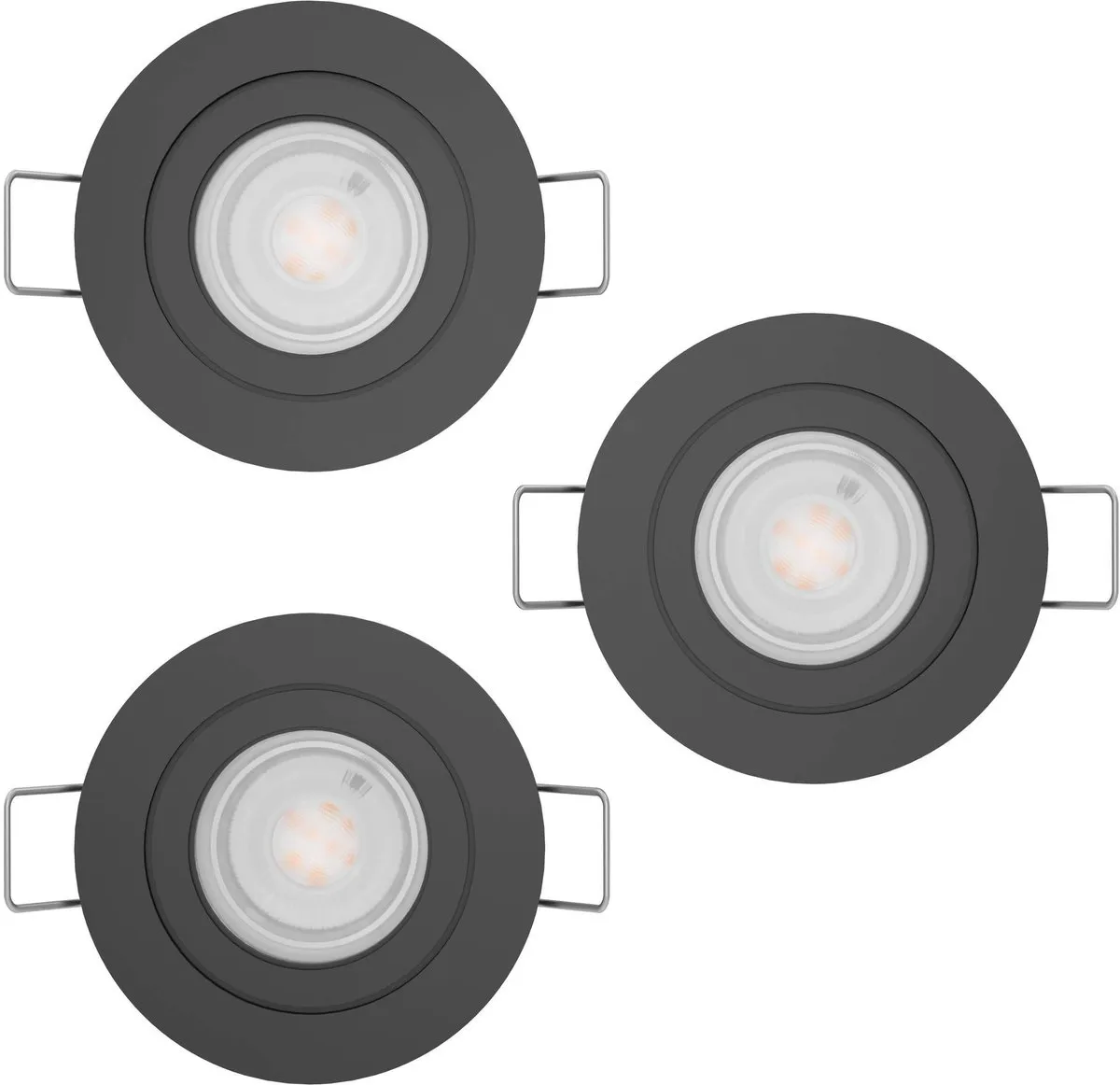 Eglo Barranco Inbouwspot GU10 - Ø9cm - Zwart - 3 Stuks