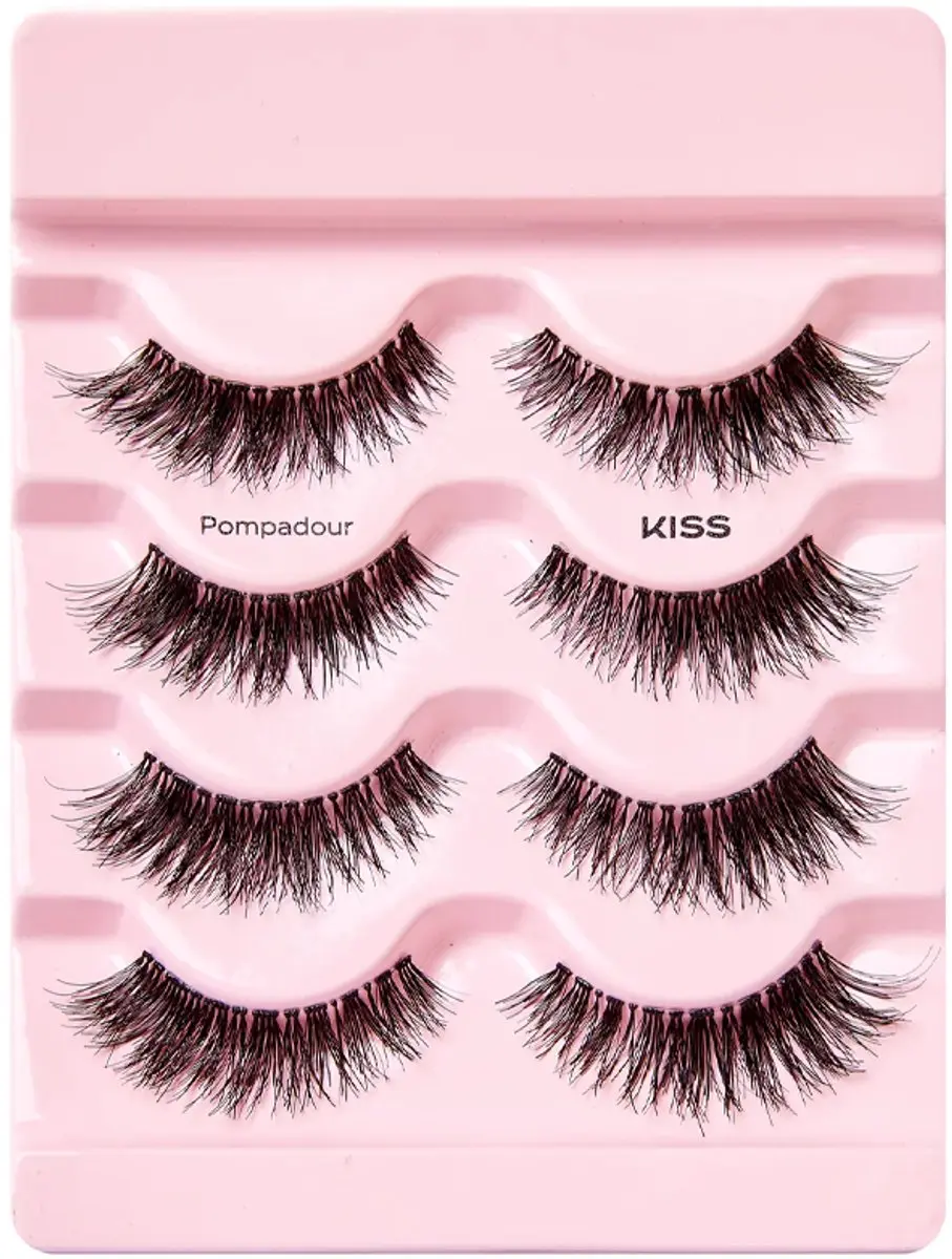 Kiss Pompadour Multi Wimperband - 4 Paar - Zwart