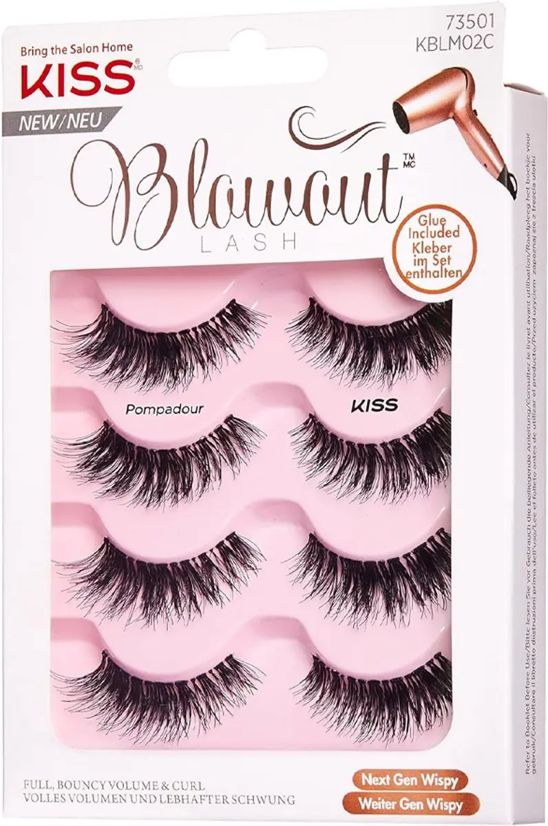 Kiss Pompadour Multi Wimperband - 4 Paar - Zwart
