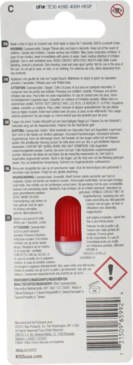 Kiss Sneldrogende Nagellijm 3g