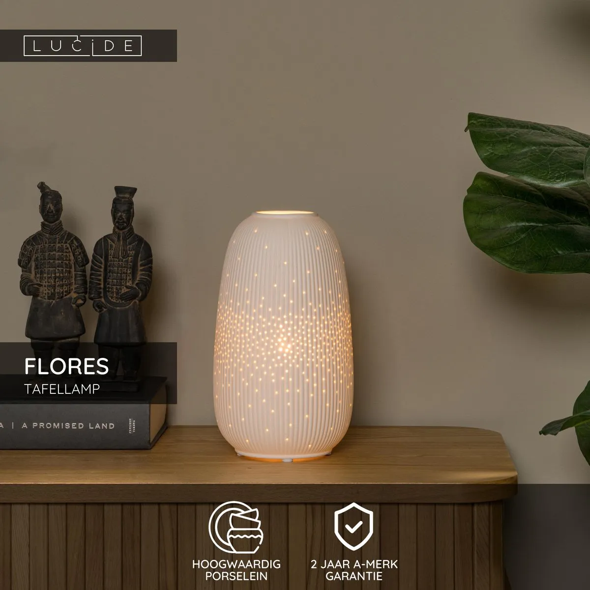 Lucide FLORES Tafellamp Ø14,1cm - 1xE14 - Wit