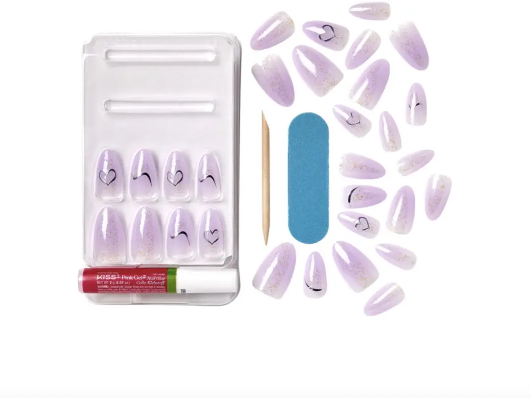 Kiss Gel Fantasy Kunstnagels M FJ20C - Paars - 28 Stuks