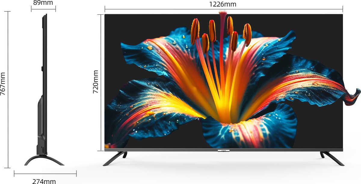 CHiQ U50QM8V - Smart TV 50 Inch - 4K QLED Google TV - Ultra-HD - Metal frameless design