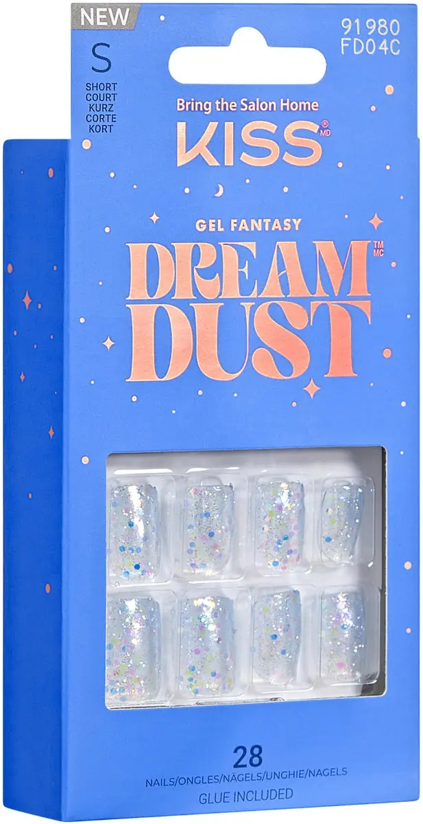Kiss Gel Fantasy Dream Dust Kunstnagels - Holo deeltjes 28 Stuks