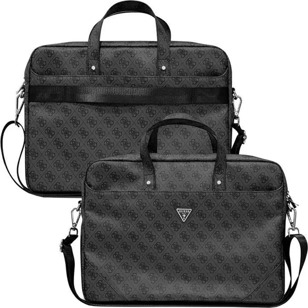 Guess 4G PU Triangle Logo Laptoptas 9119 - 16 inch - Zwart