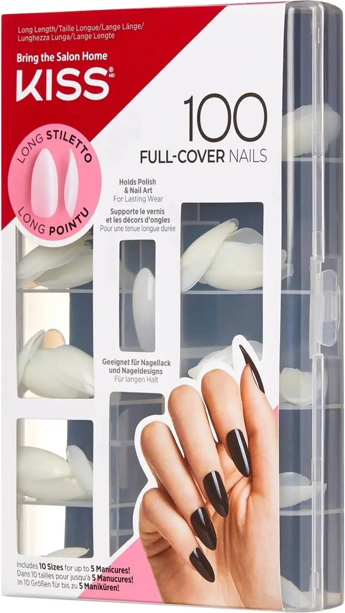 Kiss 100 Full Cover Nails Kunstnagels - 100 Stuks - Doorzichtig