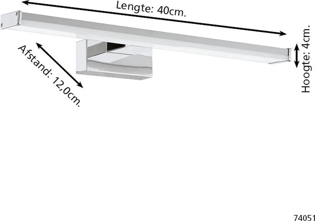 EGLO Galenzana-E Spiegellamp - Badkamer - LED - 40 cm - chroom/Wit