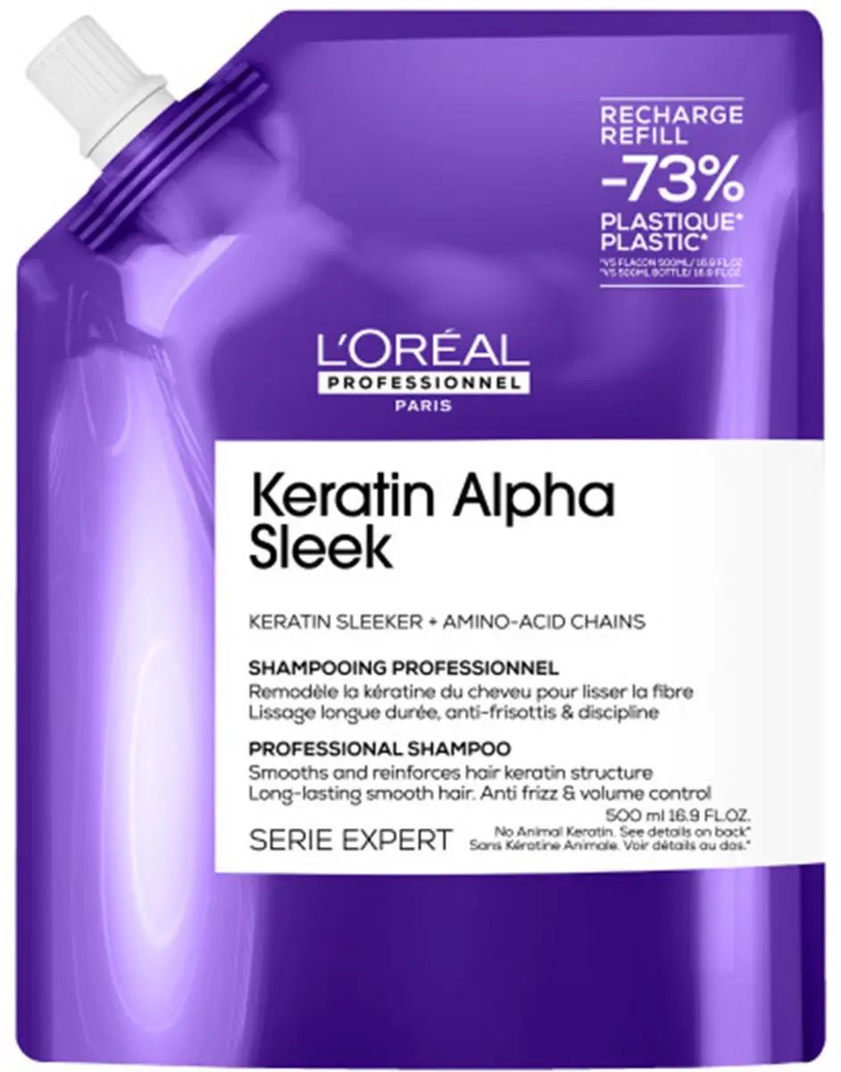 L'Oréal Professionnel Keratin Alpha Sleek Shampoo Navulling 500ml