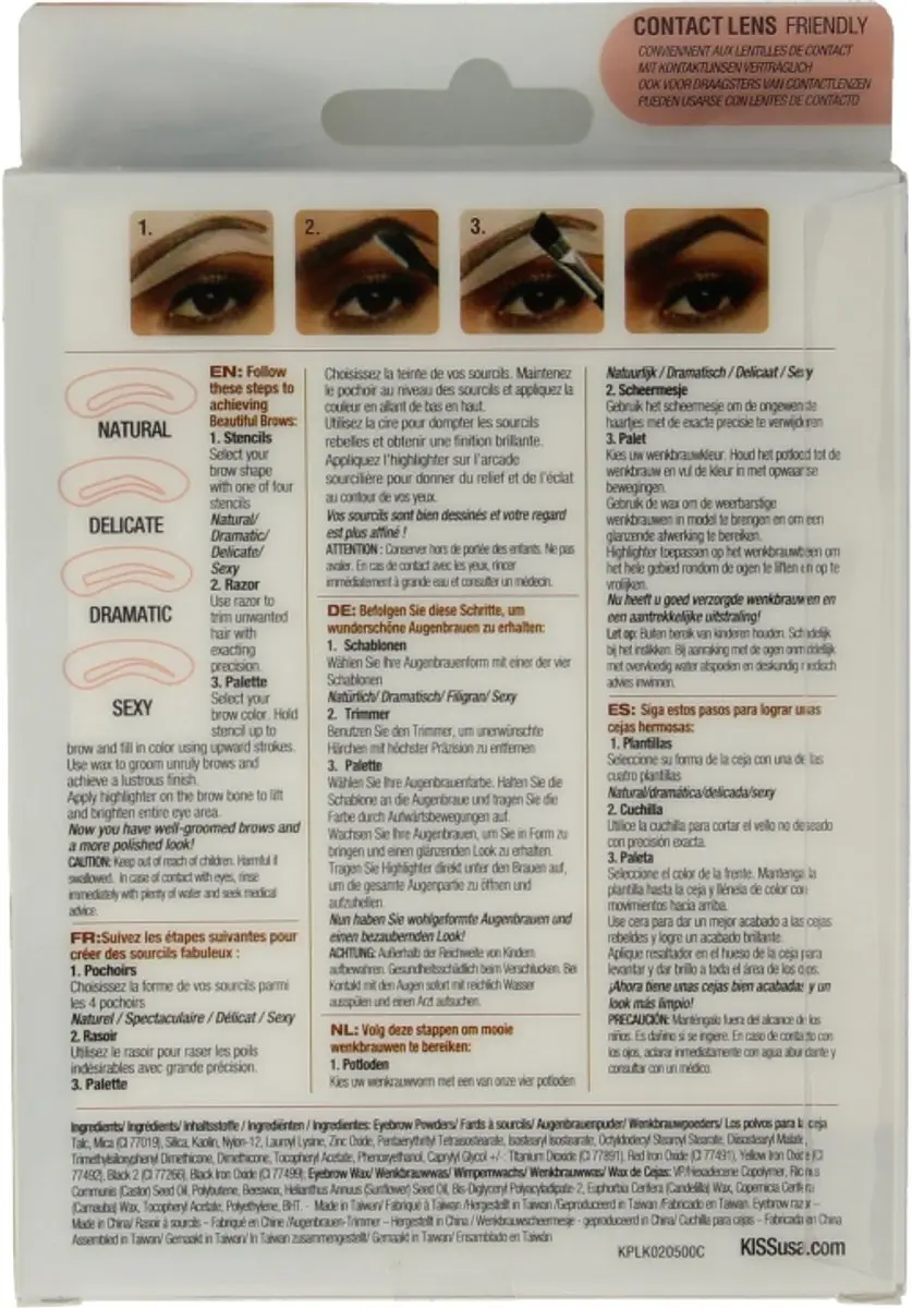 Kiss Beautiful Brow Kit - Veelkleurig