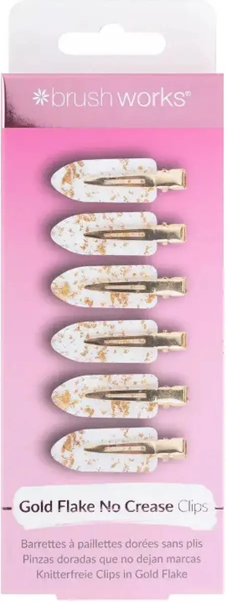 Brushworks Gold Flake Haarklemmen - 6 Stuks