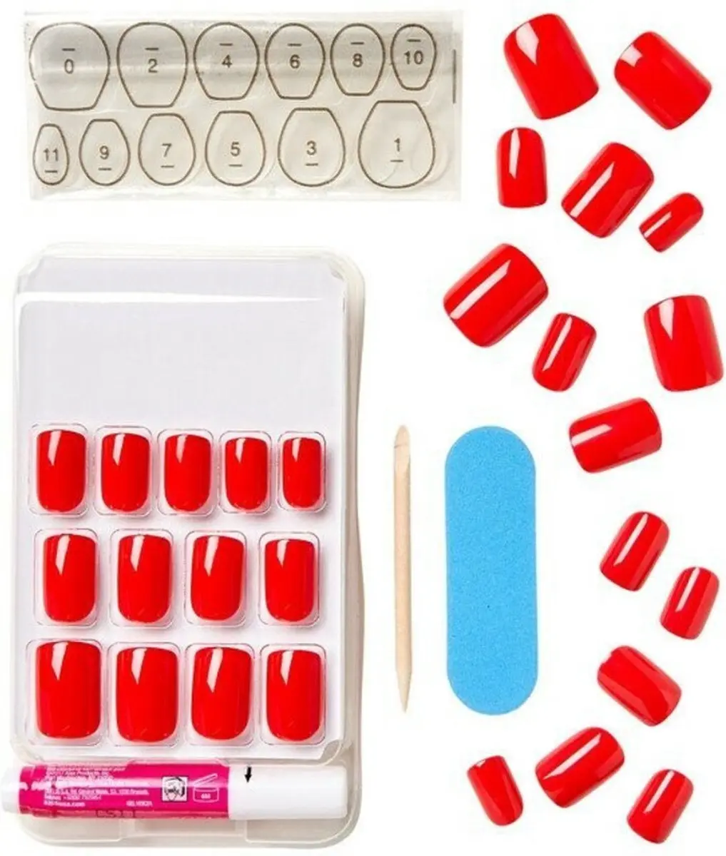 Kiss Gel Fantasy Whatever Gelnagels - 28 Stuks Rood