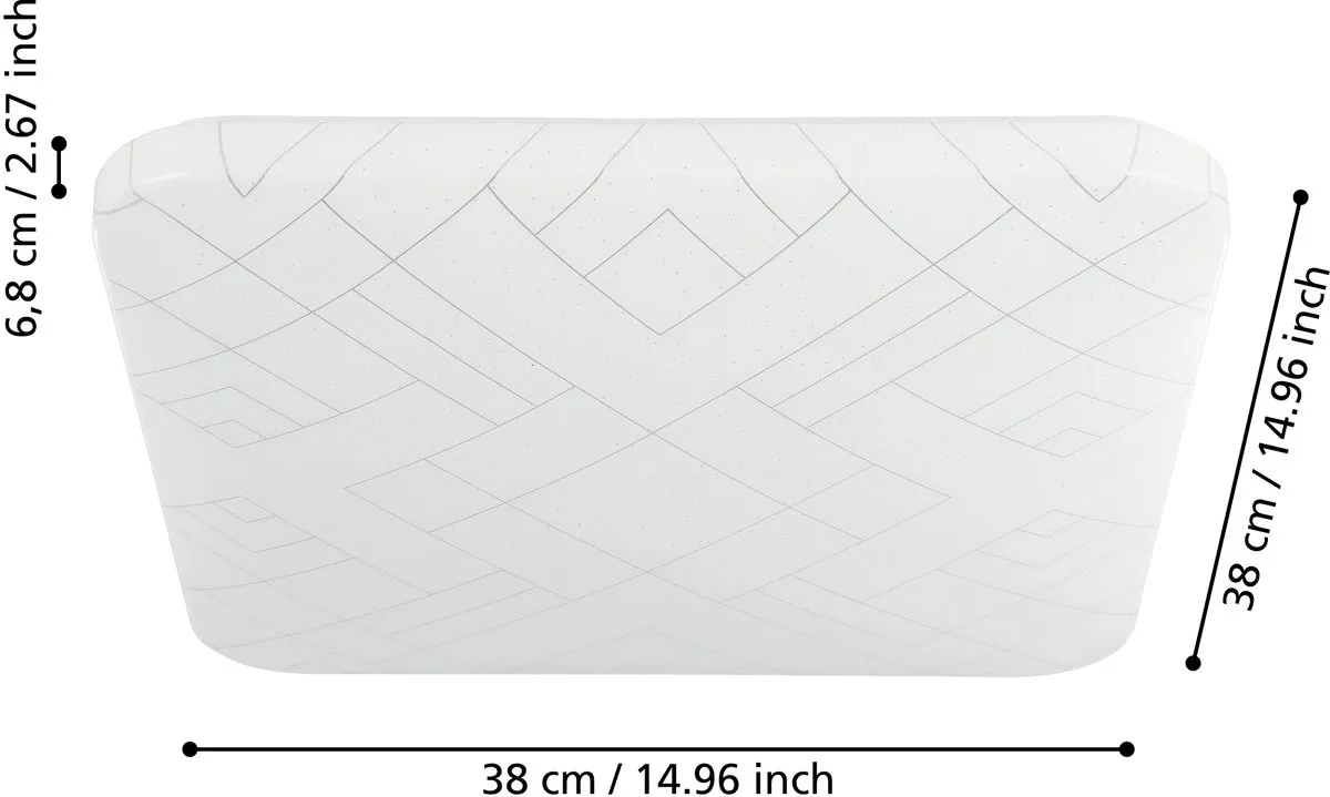 Eglo Rende Plafondlamp LED 38cm - Wit/Zilver