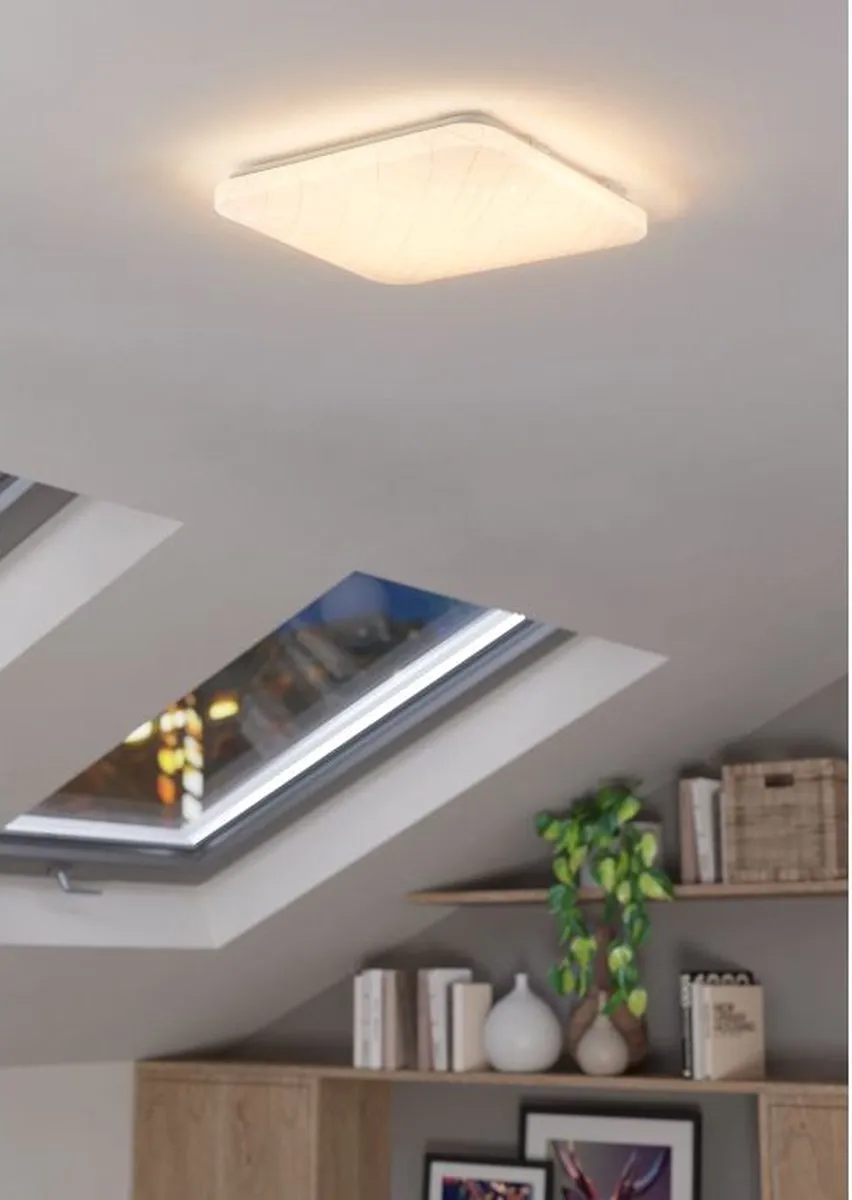 Eglo Rende Plafondlamp LED 38cm - Wit/Zilver