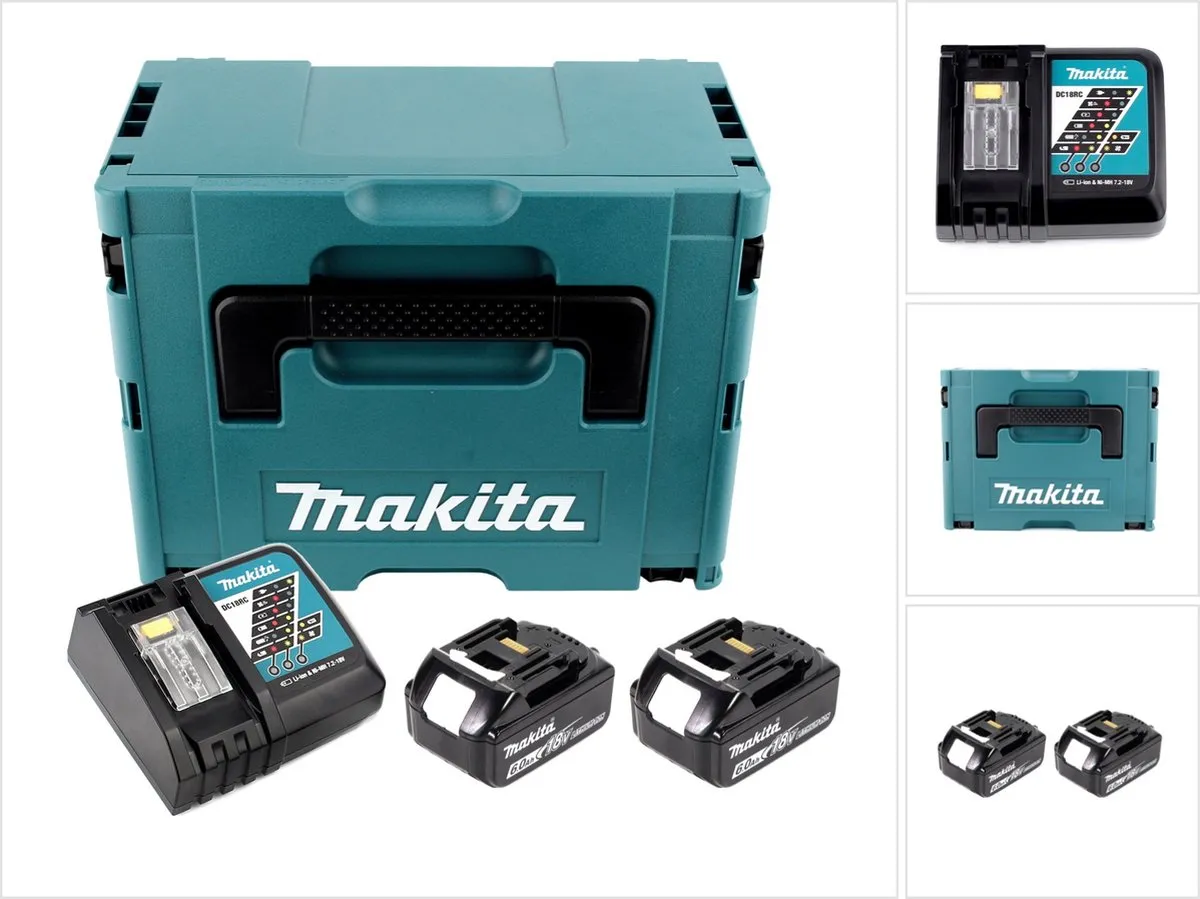 Makita Power Source Kit 18V met 2x BL1860B 6,0Ah + DC18RC Oplader