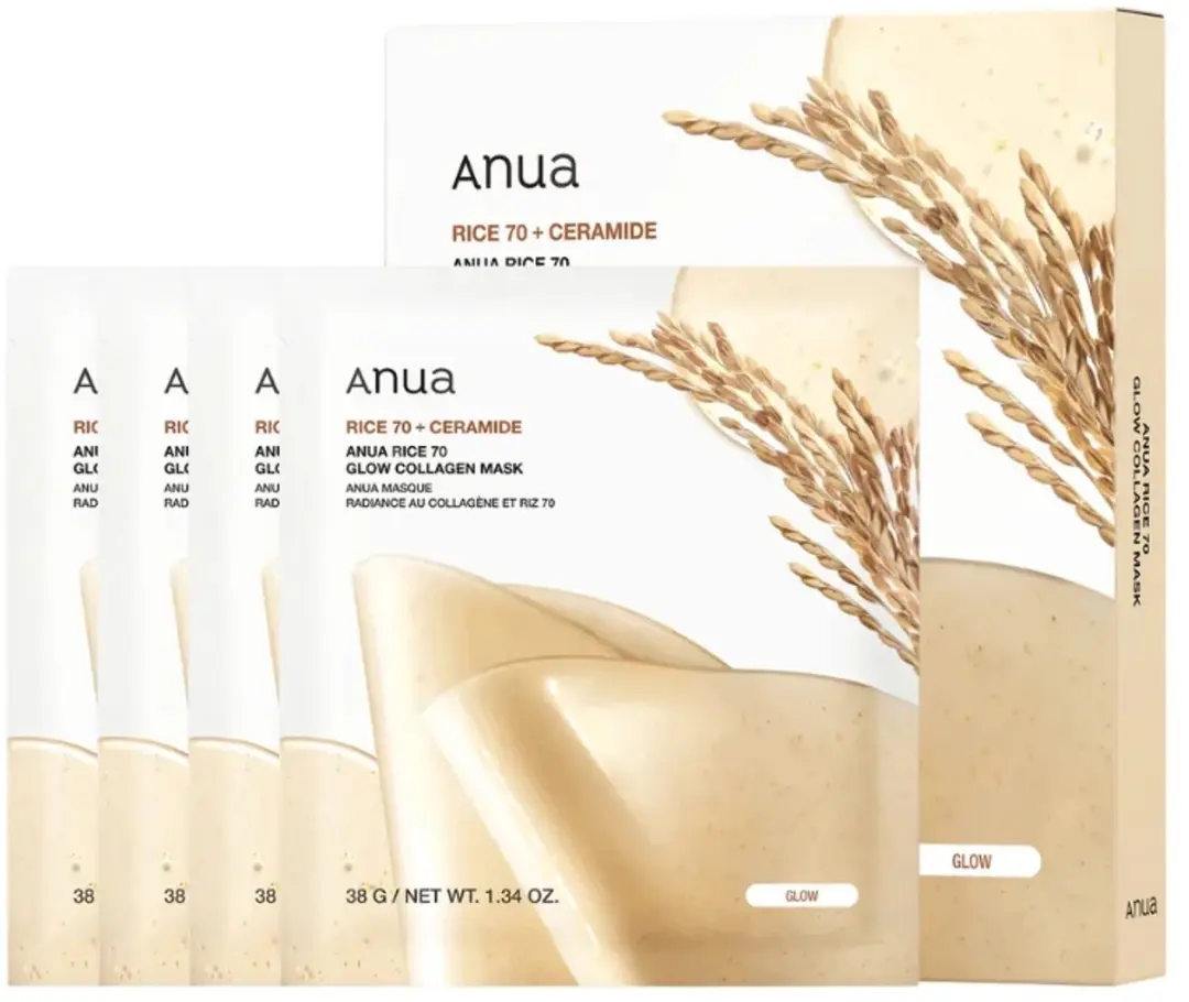 Anua Rice 70 Ceramide Glow Collagen Mask