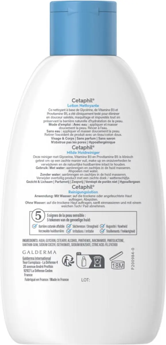 Cetaphil Milde Huidreiniger 200ml - 2 Stuks