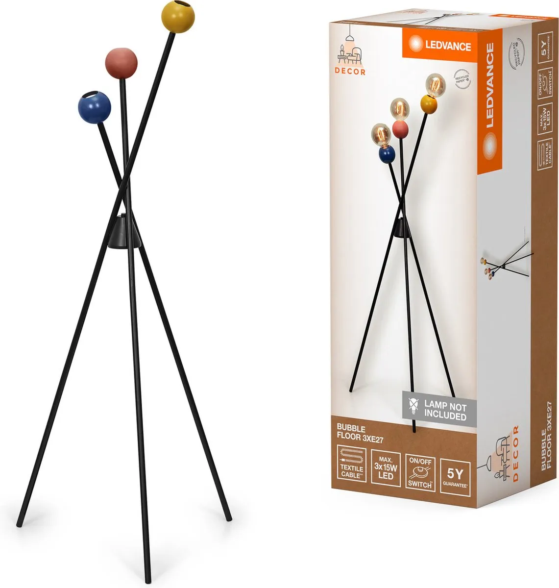 LEDVANCE DECOR Bubble Vloerlamp - 3xE27 Multicolor