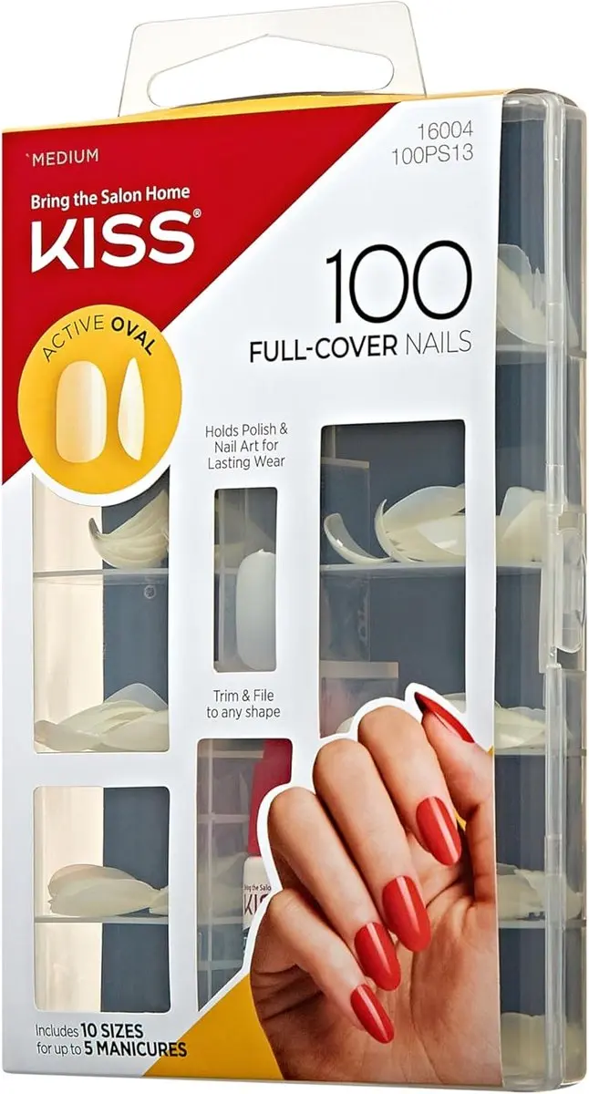 Kiss 100 Full Cover Nepnagels Ovaal - Doorzichtig - 100 Stuks