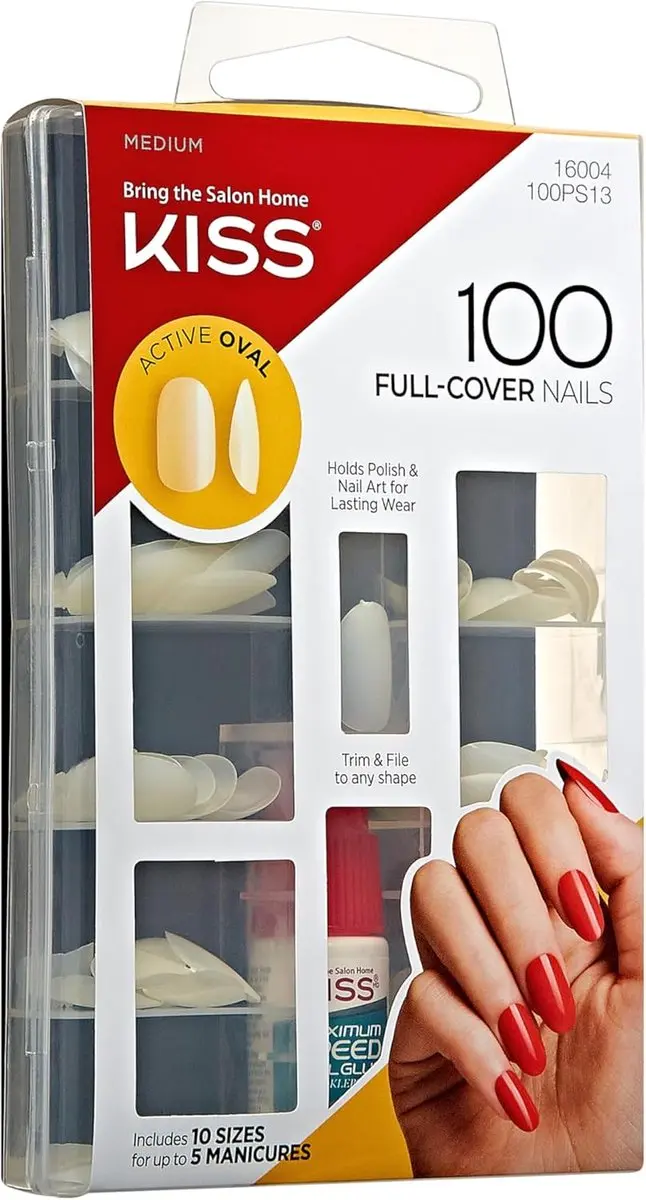 Kiss 100 Full Cover Nepnagels Ovaal - Doorzichtig - 100 Stuks