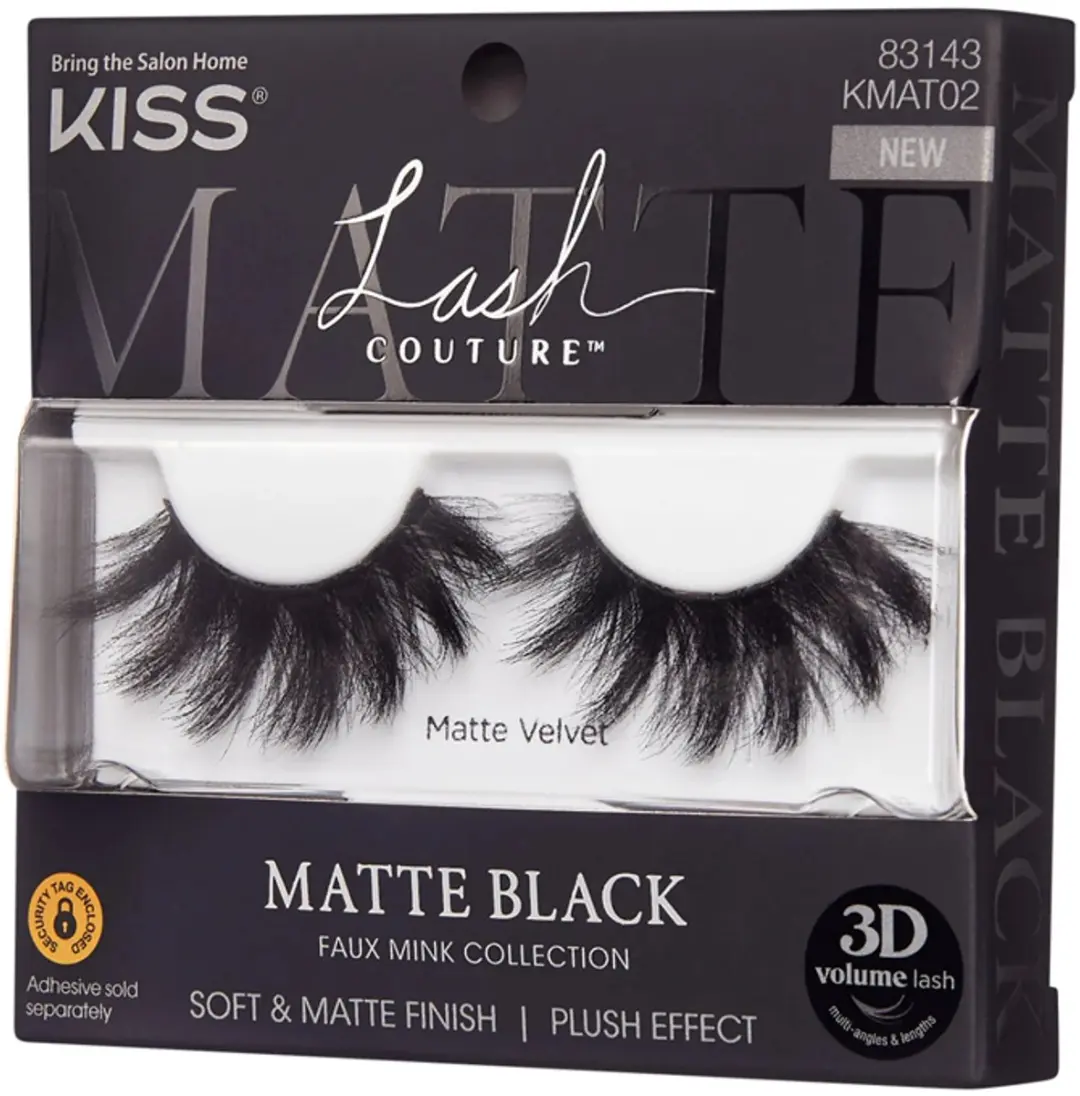 Kiss Velvet Kiss Faux Mink Wimpers - Matte Zwart