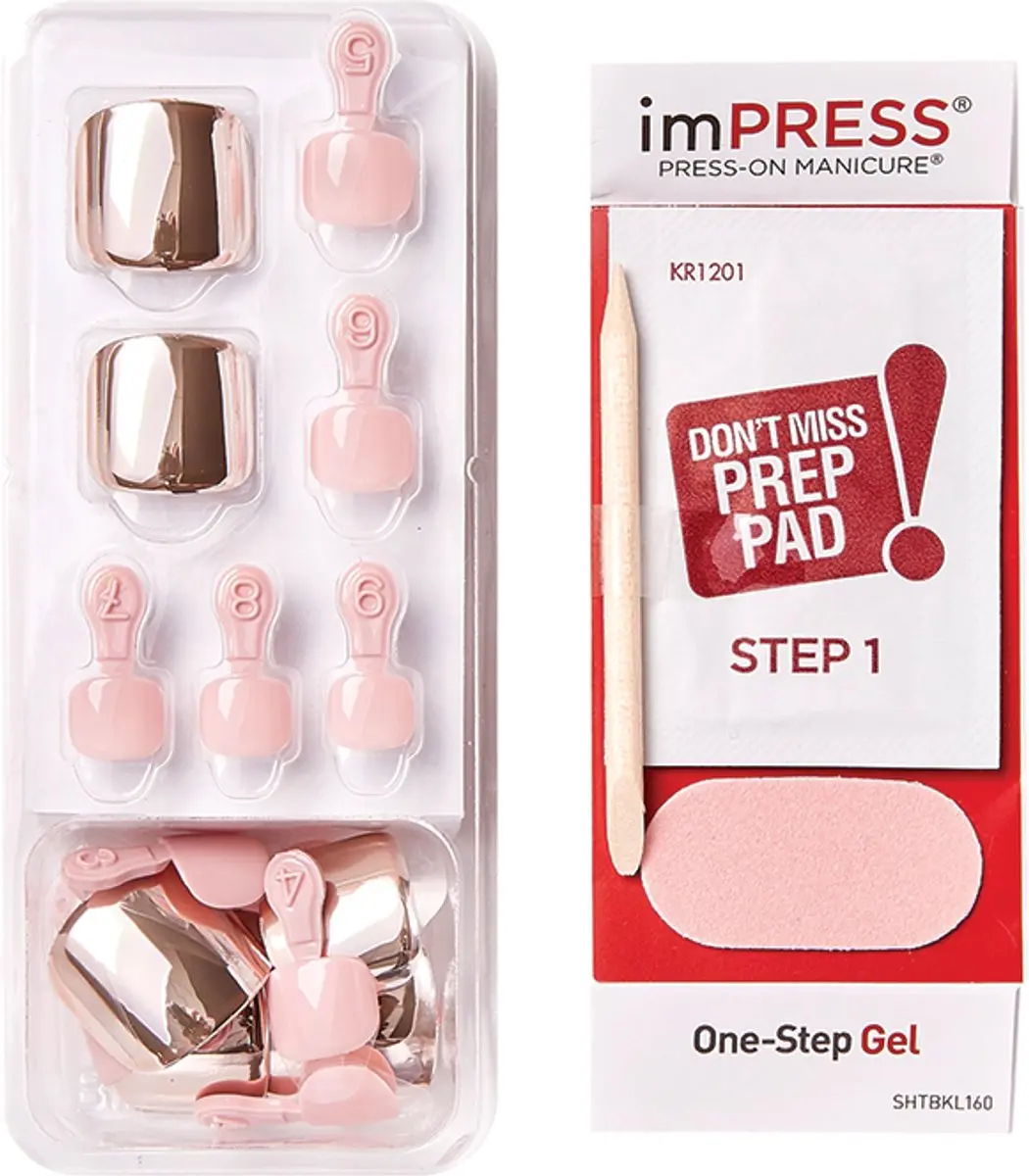 Kiss imPRESS Stiletto Kunstnagels Voeten - 24 Stuks - Roze