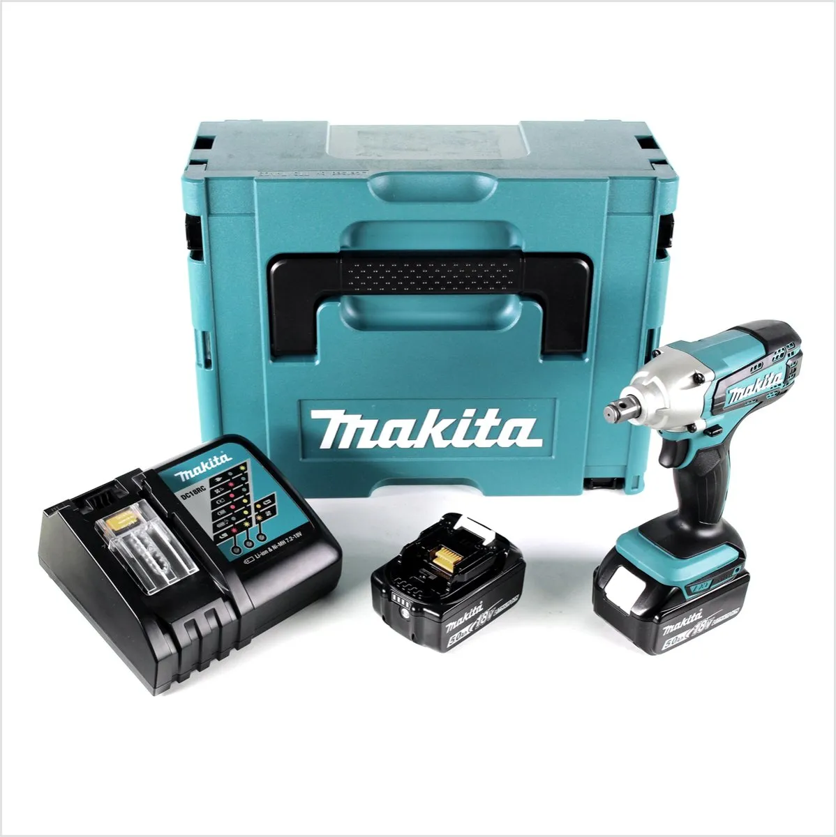 Makita DTW 190 RTJ Slagmoersleutel 18V - 190Nm - 2x 5,0Ah + Snelader - afbeelding 5 van 5