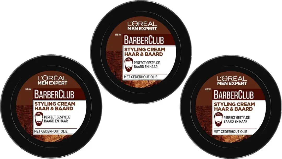 L'Oréal Paris Men Expert BarberClub Styling Cream 225ml - 3 Stuks