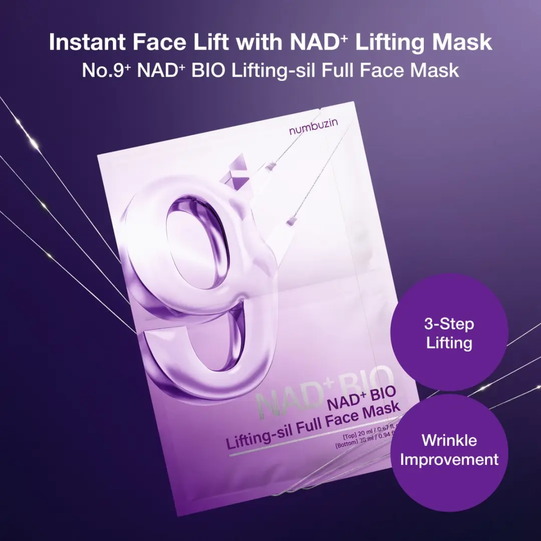 Numbuzin NAD+BIO Lifting-sil Full Face Mask - 4 Stuks