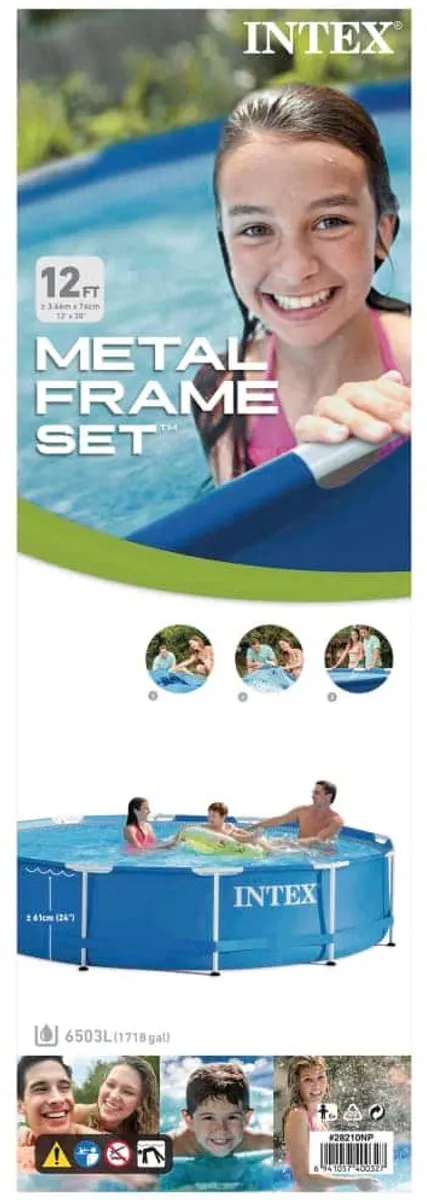Intex Metal Frame Zwembad 366x76cm - Blauw