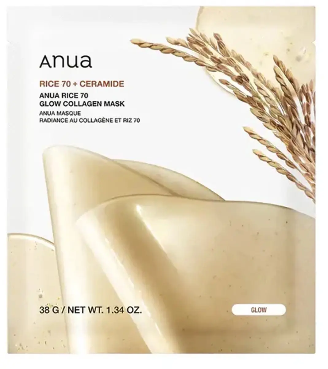 Anua Rice 70 Glow Collagen Mask 38g