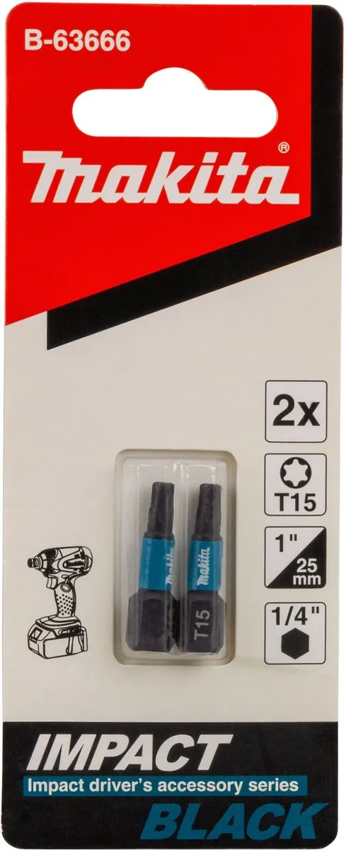 Makita B-63666 Slagschroefbit T15 - 2 Stuks