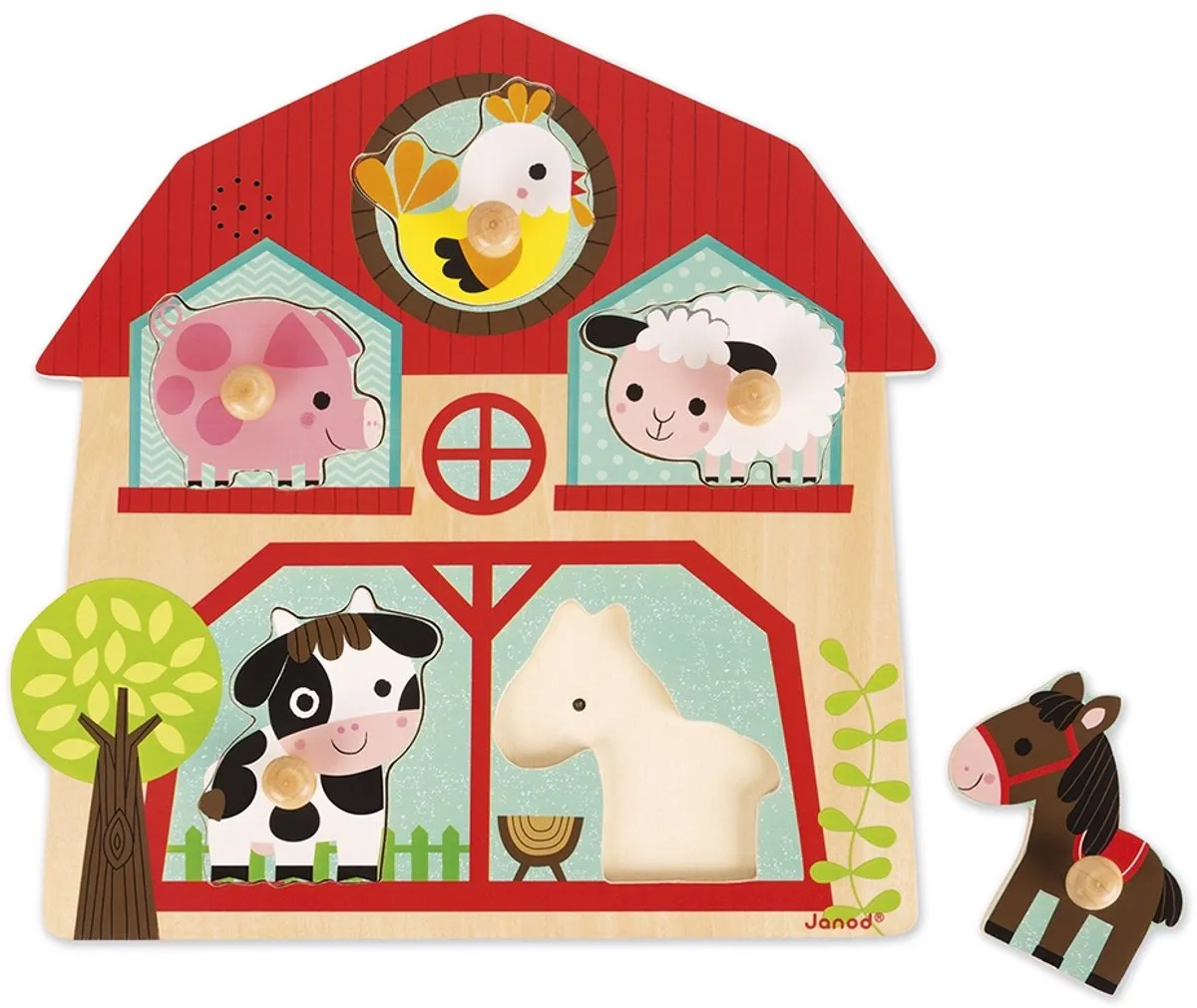 Janod Muziekpuzzel De Vrienden Van De Boerderij - 5 Stuks