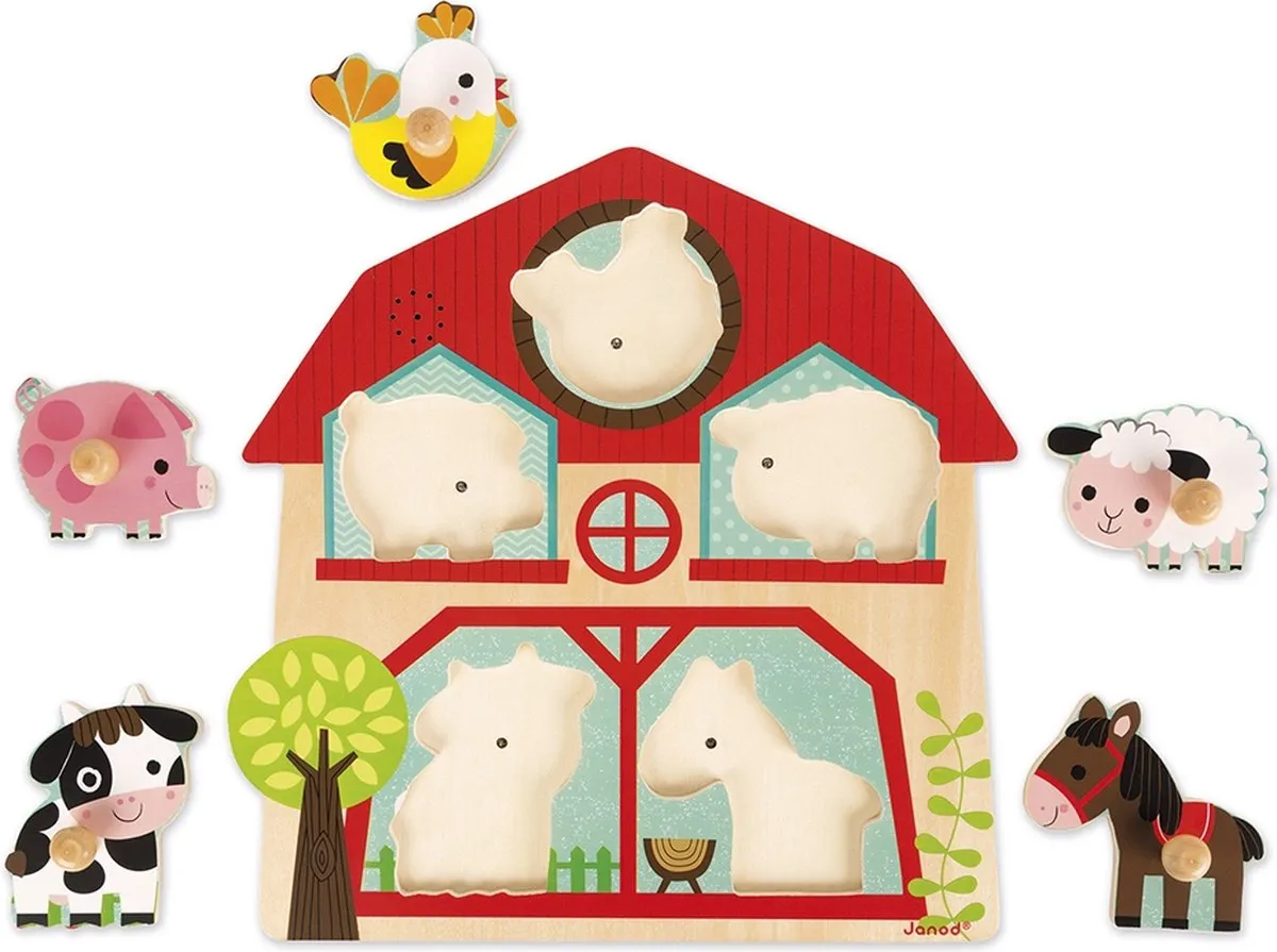 Janod Muziekpuzzel De Vrienden Van De Boerderij - 5 Stuks