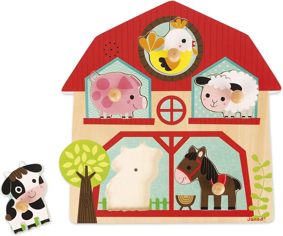 Janod Muziekpuzzel De Vrienden Van De Boerderij - 5 Stuks