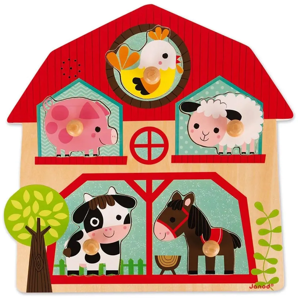 Janod Muziekpuzzel De Vrienden Van De Boerderij - 5 Stuks