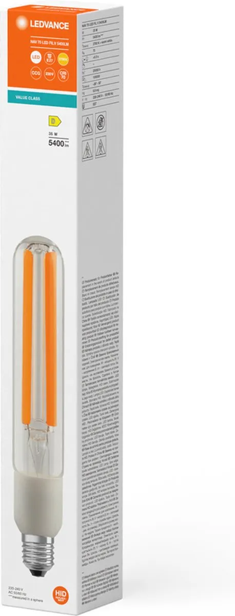 LEDVANCE NAV LED FIL V E27 35W 5400lm - Zeer Warm Wit - afbeelding 5 van 6