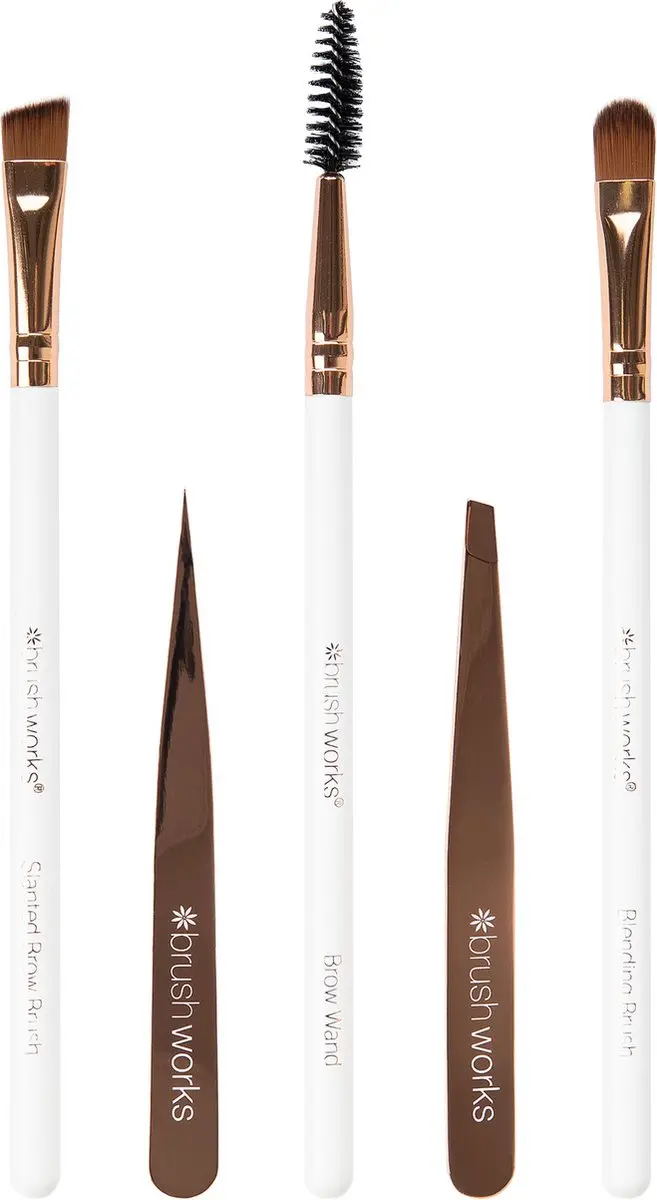 Brushworks Luxury 5-delig Wenkbrauwset - Wit