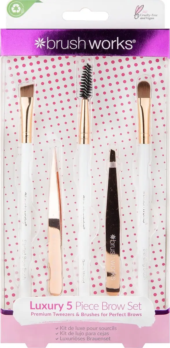 Brushworks Luxury 5-delig Wenkbrauwset