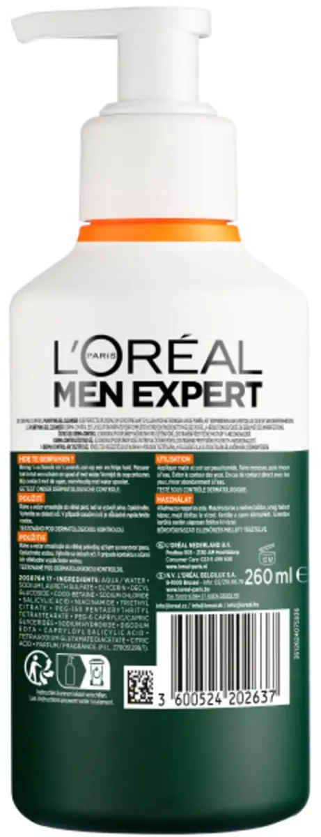 L'Oréal Paris Men Expert De Derma Control Reinigingsgel 260ml
