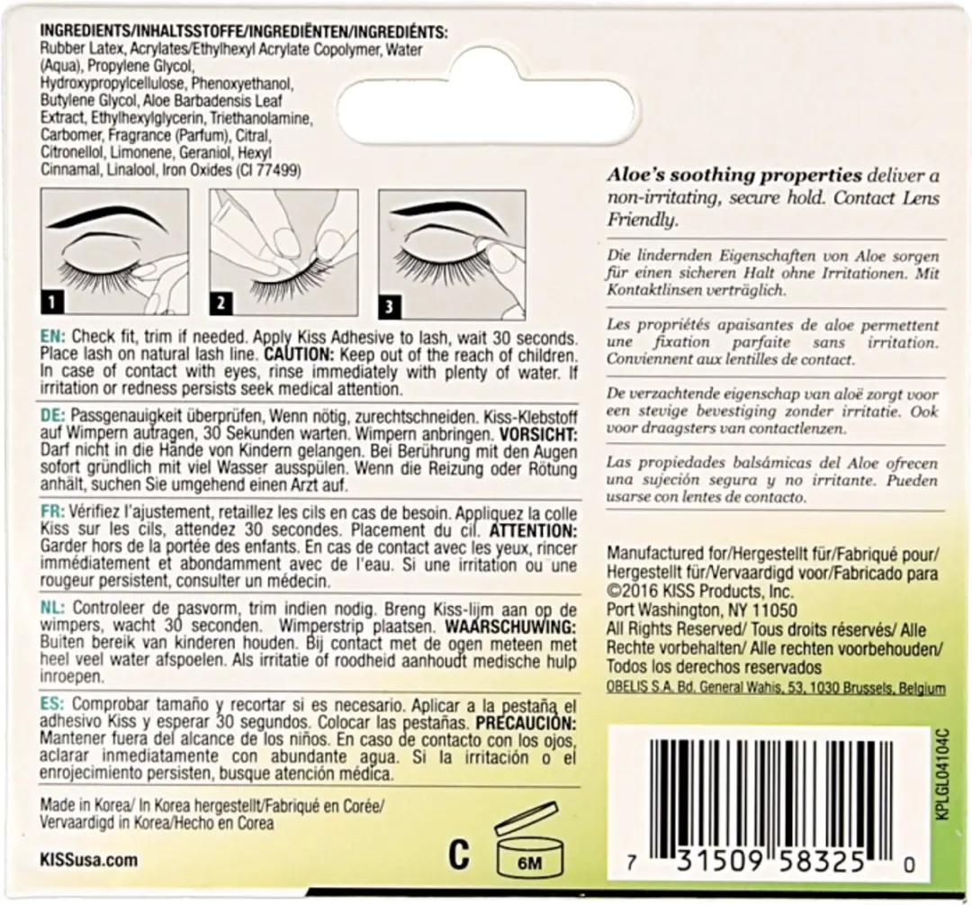 Kiss Wimperlijm Zwart met Aloe Vera 7g - afbeelding 6 van 6