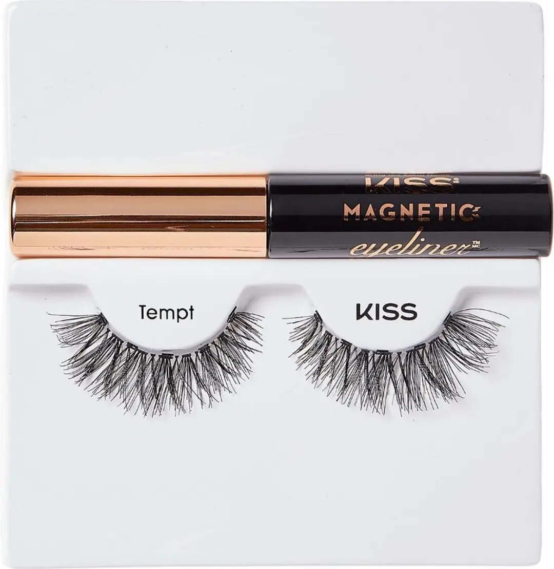 Kiss Wimpers Magnetic Eyeliner & Lash Kit Tempt - Nepwimpers 2 Stuks