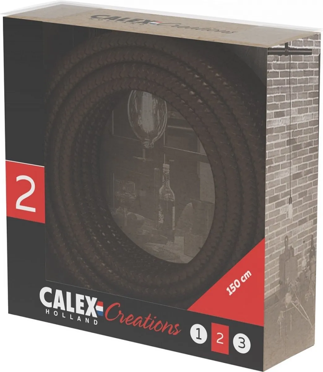Calex Textielsnoer 2-aderig 1.5m - Bruin