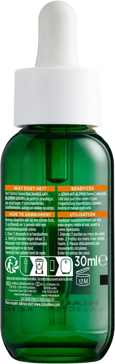 L'Oréal Paris Men Expert Derma Control Serum 30ml - Tegen oneffenheden