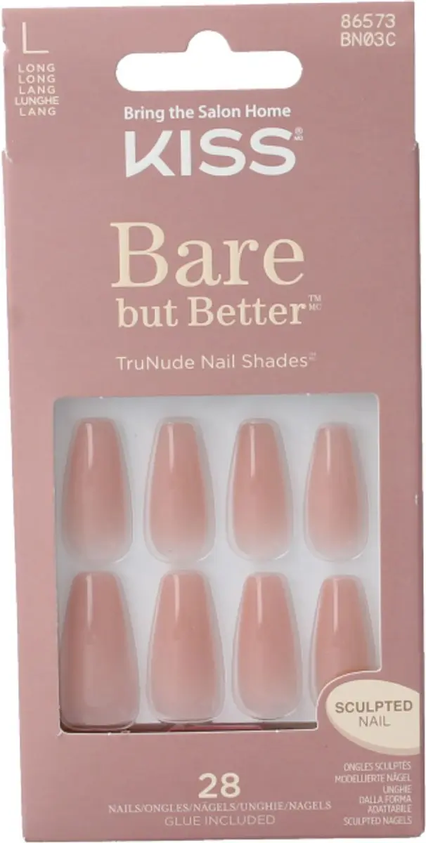Kiss Plaknagels Bare But Better Nude Glow - L - afbeelding 6 van 6