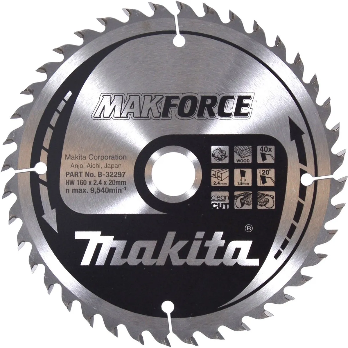 Makita MAKFORCE B-32297 Handcirkelzaagblad 160x20mm 40T