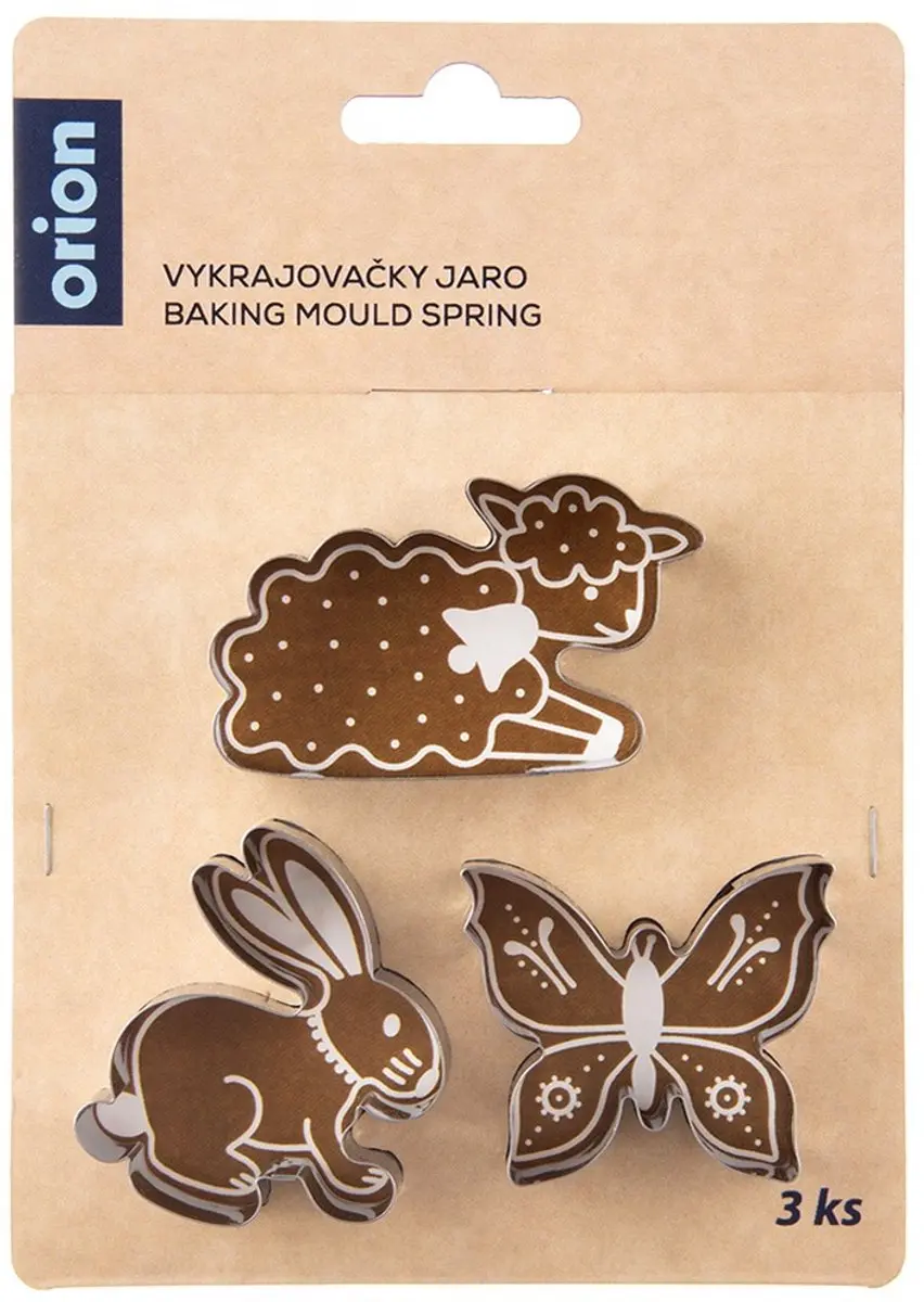 Orion Stalen Koekjesvormen Paashaas/Vlinder/Lammetje - 3-delig