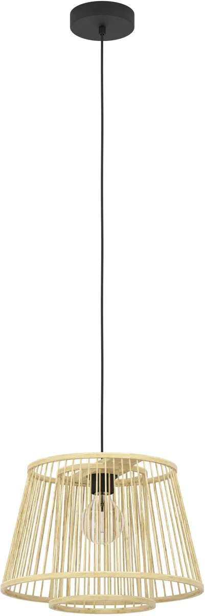Eglo Hykeham Hanglamp E27 - Ø38cm - Zwart/Bruin