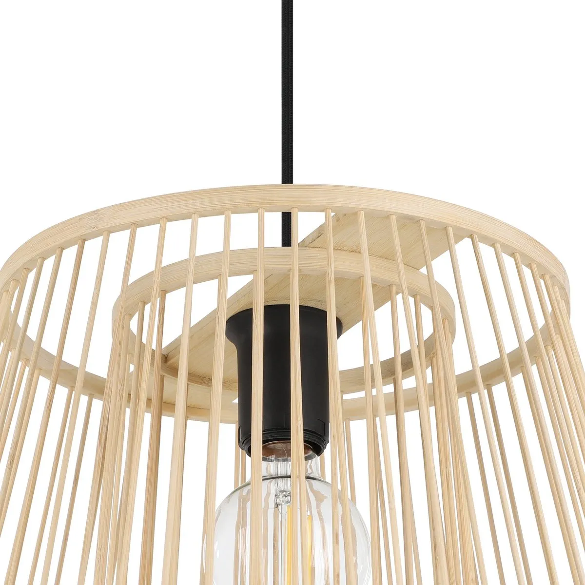 Eglo Hykeham Hanglamp E27 - Ø38cm - Zwart/Bruin